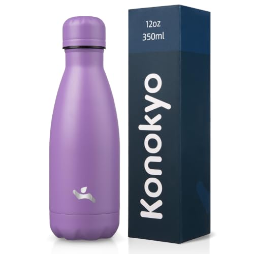Konokyo 12 oz Insulated Stainless Steel Water Bottle, Lavender - color: Lavender, size: 12 Ounces