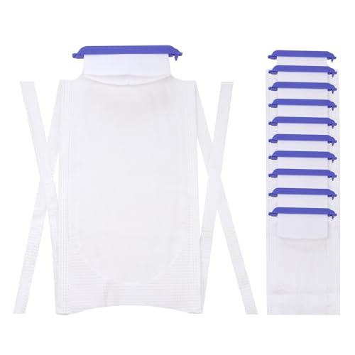 Pallesen Refillable Ice Bags with Clamp Closure – Easy-Filling Hospital Ice Pack with Soft Outer Cover, Leak-Resistant Inner Layer, Ideal for Pain Relief (10, White, Large)