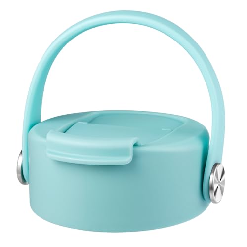 FLORAPELL Lid Compatible with Hydro Flask 12 16 18 20 32 40 OZ Wide Mouth, Flip Lid Replacement Lids with Flex Strap Handle, Leak-Proof Flask Cap for Hydro Flask Coffee Mug - color: Alpine