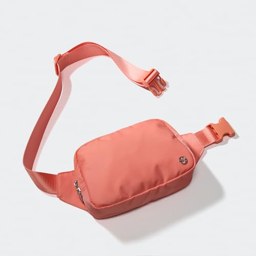 Pander Belt Bag Large 2L, Nylon Fanny Pack Purse for Women and Men with Adjustable Strap - color: Dark Salmon