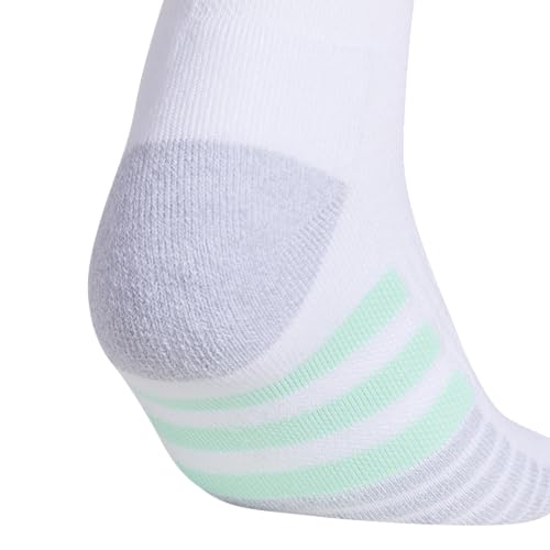adidas Women's Cushioned Socks 3 Pairs - color: White/Pulse Mint Green/Lucid Fuchsia Pink/3.0/Quarter, size: Medium, style: Quarter