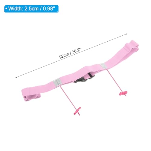 PATIKIL Triathlon Belt Bib Holder, Elastic Marathon Race Number Belt with 6 Gel Loops for Marathon Racing Cycling, Pink - color: Pink