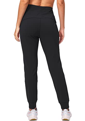 G Gradual Women's Fleece Lined Joggers Water Resistant Hiking Pants - color: Black, size: Large