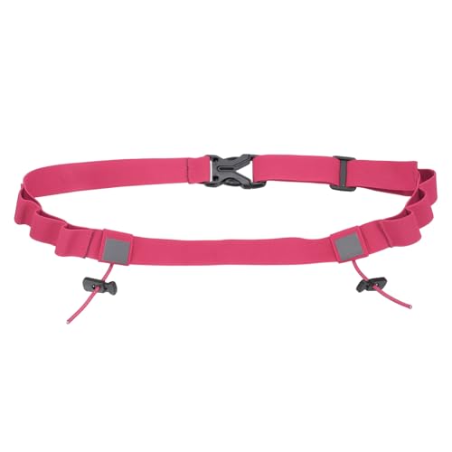 Bib Belt, Race Belt Triathlon Running Number Holder Elastic Comfortable with 6 Gel Loops, Sport Race Bib Holder 1Pcs, Rose Red for Runners/Marathon/Cycling - color: Rose Red