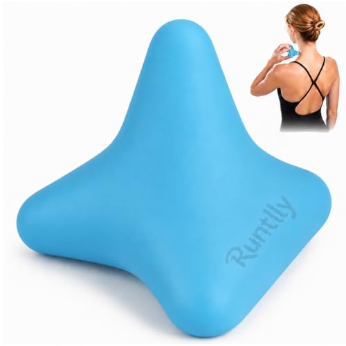 Trigger Point Massage Tool, 3" × 2.6", Deep Tissue Manual Massage Ball for Muscle Knots & Myofascial Release, Physical Therapy Tool for Plantar Fasciitis, Foot Hand Hip & Back Soreness Relief - color: Blue