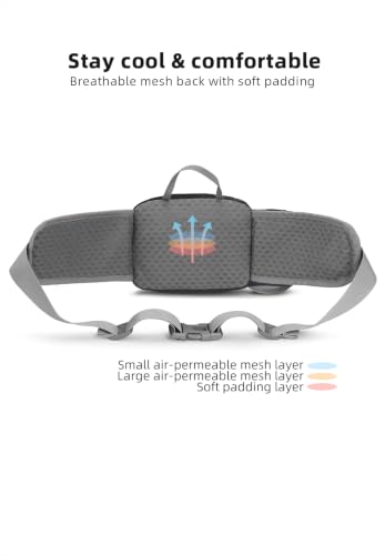 Lightweight Sports Fanny Pack with Bottle Holder,Waist Pack for Hiking,Running,Cycling & Outdoor Adventures (Black) - color: Black