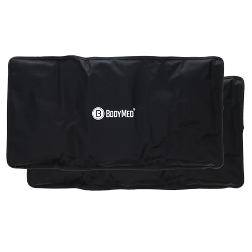 BodyMed Reusable Gel Ice Pack Cold Compress (2-Pack) for Back, Shoulder, Neck, & Knee - Professional Grade Cold Therapy for Injuries, Aches, Swelling, Bruises, Sprains - 21 in. x 11 in. (Oversize) - size: 21 in × 11 in (Oversize) (Pack of 2)