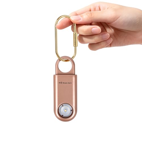 130db Personal Safety Alarm with Ultra Bright Strobe Light. Rose Gold - color: RoseGold, style: Button cell