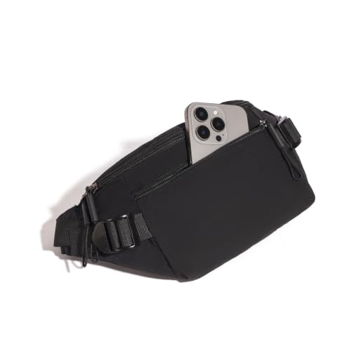 Ausion Fanny Pack Waist Bag for Men&Women Adjustable Belt Hip Bum Bag Fashion Water Resistant Hiking Waist Bag for Traveling Casual Running Hiking Cycling - color: easy-black