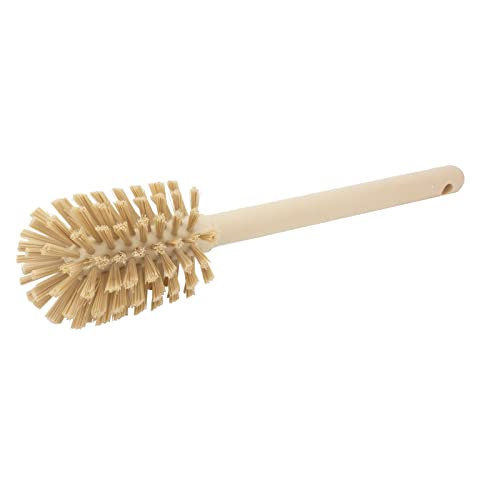 SPARTA 12 Inch Bottle Brush with Polyester Bristles and Plastic Handle, Color Coded, Large Round Head Cleaner for Bottles Jars and Food Service Equipment, Tan - color: Brown