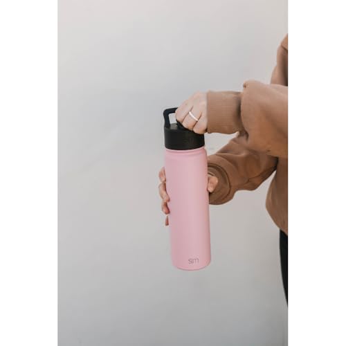 Simple Modern Insulated Water Bottle with Straw | 18oz | Black - color: Midnight Black (Pack of 1), style: 18oz