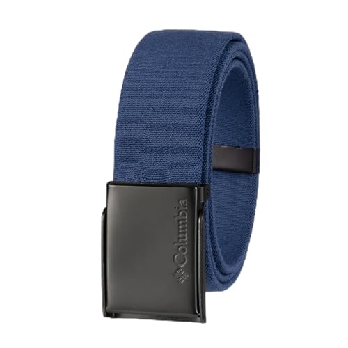 Columbia Men's Military Plaque Buckle Fabric Belt- One Size 42" Length - Everyday and Outdoor Wear - color: Navy Stretch Strap