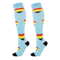 Junely Compression Socks for Women Knee High Socks Funny - color: Heart Blue