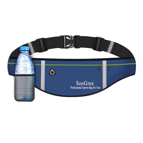Men Women Slim Running Belt Fanny Pack,Zipper Waterproof Running Waist Pack,Ultra Light Reflective Phone Holder,Sport Workout Belt Bag for Running Walking Cycling Camping Gym (GSP1201-Navy Blue) - color: GSP1201-Navy Blue