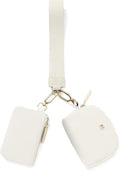Keychain Wallet Mini Zip Around Wristlet Wallets for Women Detachable Dual Pouch Wristlet Portable Coin Purse Small Wallets - color: White + White