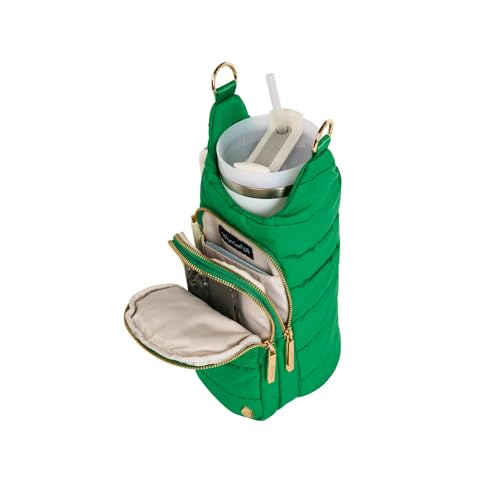 WanderFull Original HydroBag HANDLE®, 40 oz Water Bottle Holder w/Strap - color: Kelly Green