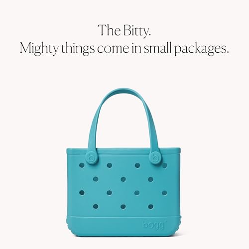 BOGG BAG Bitty Small Tote – 11” x 8.5” x 4.5” – Essential Bags for Beach, Pool, Boat, Sports, Tailgating, Cruise, Travel - color: Turquoise and Caicos