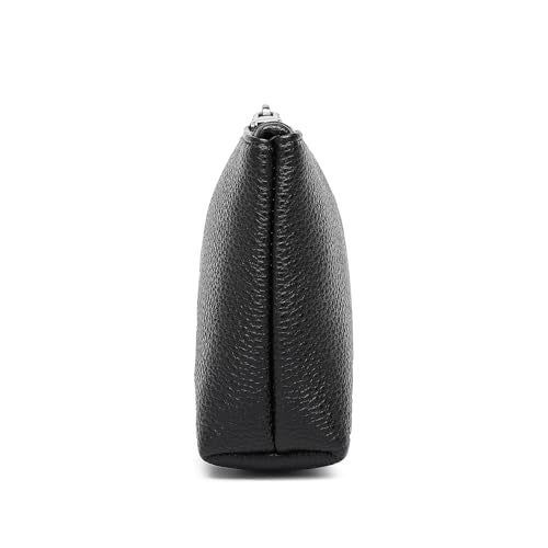 Small Makeup Bag for Purse, Leather Cosmetic (Black) - color: PU/Black