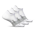 Feetures Elite Ultra Light No Show Tab Ankle Socks - Sport Sock with Targeted Compression - color: New White (3 Pack), size: Medium
