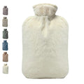 BICAREE Hot Water Bottle with Cover, 2L PVC Hot Water Bag for Neck, Shoulder Pain and Hand Feet Warmer, Menstrual Cramps, Hot Compress and Cold Therapy(Lily White) - style: White