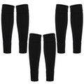 phnydreg 3 Pairs Leg Sleeve Shin Pre Cut Socks for Kids Youth Men Women Soccer Running Cycling - color: Black