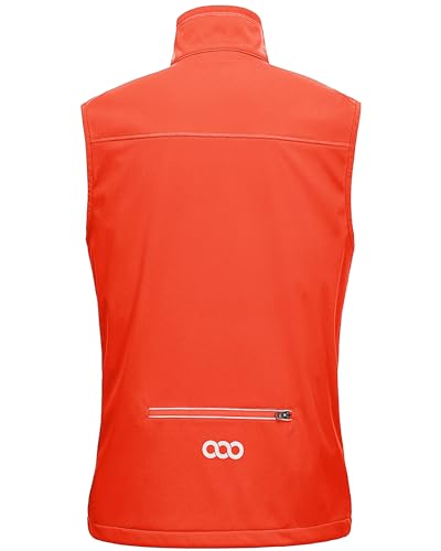 33,000ft Men's Windproof Lightweight Golf Vest Outerwear Sleeveless Jacket - color: Tangerine, size: Small