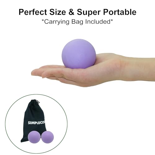 Hard Lacrosse Ball Massage Ball Therapy. Firm Trigger Point Massager Tool for Deep Tissue Yoga Physiotherapy Myofascial Release Muscle Relax Plantar Fasciitis Pain Relief (2 Pack) (Purple) - color: Purple