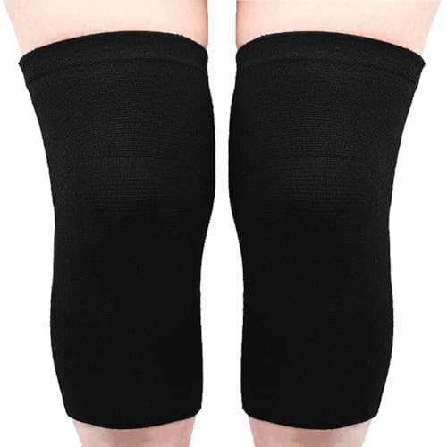 2 Pack Knee Brace, Sport Knee Pad, Knee Support Compression Sleeve, Running Knee Protector for Knee Pain Knee Band Men Women Stabilizer Wraps (Black, X-Large) - size: X-Large
