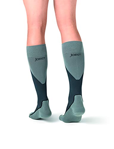 JOBST - 7528912 Sport Knee High 15-20 mmHg Compression Socks, Black/Grey, Large - color: Black/Grey, size: Large
