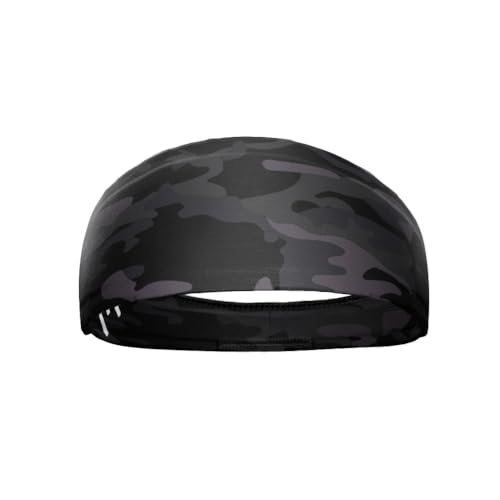 40+ Designs! Unisex Headband/Sweatband. Best for Sports, Fitness, Working Out, Yoga. Tapered Design - color: Blackout Camo