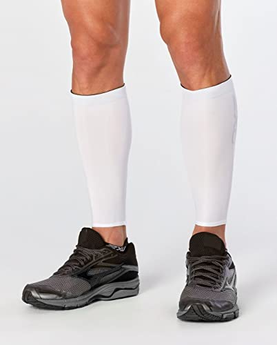 2XU Compression Calf Guards, White/White, Medium