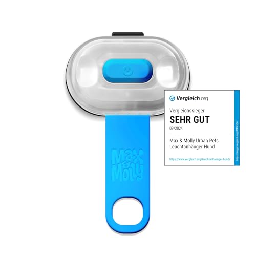 Max & Molly LED Dog Collar Light - USB Rechargeable Safety Light for Night Walking, Running, Hiking - color: Blue