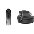Under Armour 18oz Beyond Black/Chrome Bottle & Replacement Lid Bundle