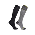 ja vie 76% Merino Wool Graduated Compression Socks for Women & Men (15-20mmHg) - color: 2 Pairs: 1 Pure Black+ 1 Heather Grey, size: Small