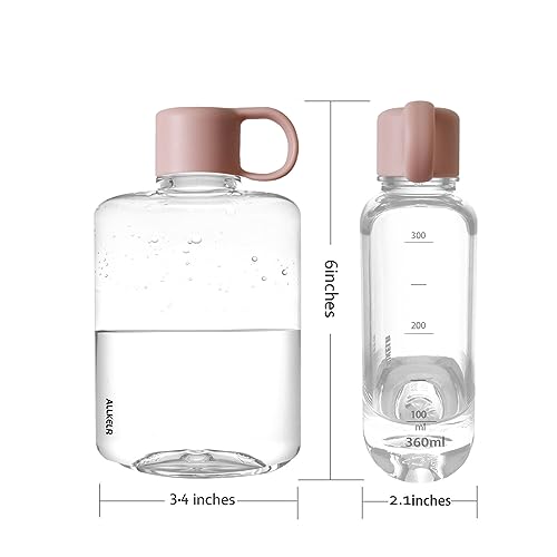 Portable Flat Water Bottle, 12.2 oz, Pink - color: Pink, size: 12.2 Ounces