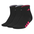 adidas Women's Cushioned Socks 3 Pairs - color: Black/Magic Lilac Purple/Power Pink/4.0/Quarter, size: Medium, style: Quarter