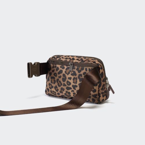 Pander Nylon Crossbody Belt Bag with Excess Strap Keepers, 6-Pocket Adjustable Sling Fanny Pack for Travel and Everyday Carry, Leopard Multi - color: Leopard Multi