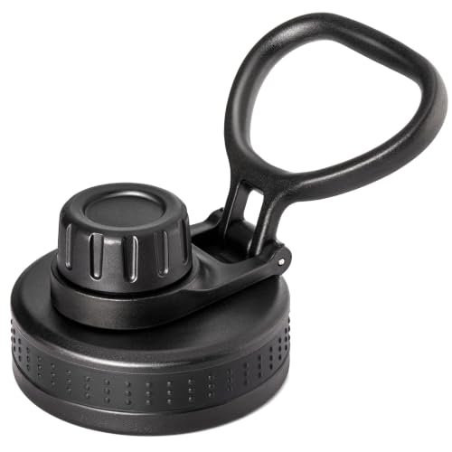 Spout Lid for Hydro Flask 12 16 18 20 32 40 64oz Wide Mouth Bottle - color: Black 1 pack