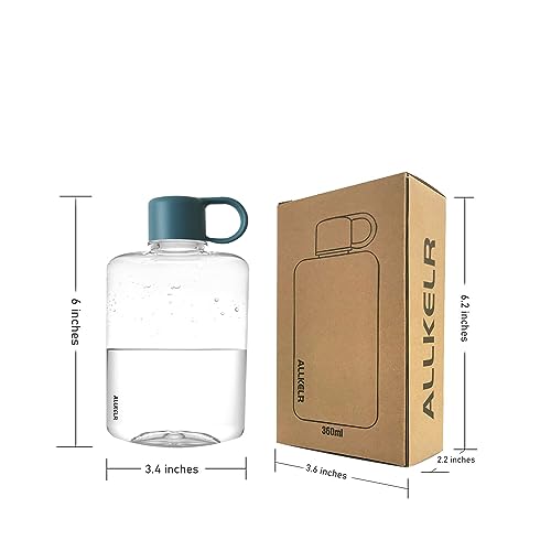 Portable Flat Water Bottle, 12.2 oz, Blue - color: Blue, size: 12.2 Ounces