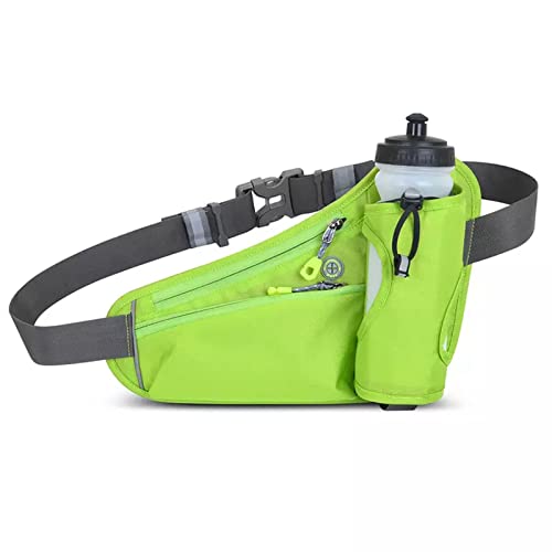 HOTEMIA Fanny Pack with Water Bottle Holder, Hydration Running Belt for Men Women Adjustable Strap Waist Bag Suitable for Hiking Running Walking Jogging Camping (Bottle Not Included) (Green) - color: Green