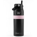 32 oz Insulated Water Bottle with Straw, Leakproof Stainless Steel Bottle with Handle, Non-Slip Silicone Sleeve, Internal Markings, Dishwasher Safe for Travel, Gym, Sports,Black - color: Black