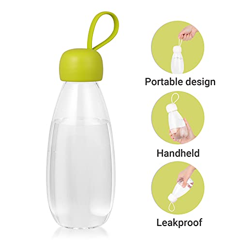 emoi BPA Free Water Bottle, 16oz/480ml Cute Water Bottle with Carrying Strap, Ideal for Kids Boys Girls Students Women Healthy Hydration-Green - color: Green Cap, size: 16 Ounces