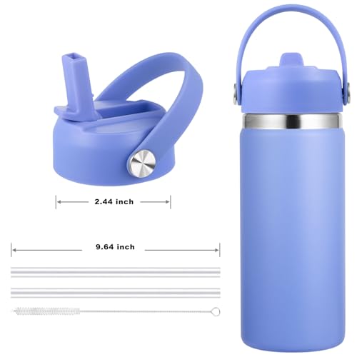 KMN Wide Mouth Straw Lid with Flip Top, Replacement Cap with Straw for Hydro Flask 18 32 40 oz Wide Mouth Water Bottle & 12 16 20 oz Coffee Flask, BPA-Free Leakproof Sports Lid (Lupine Purple) - color: Lupine Purple