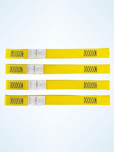 Q'Straint Q-57580-13 Yellow Webbing Loop Strap 11 Inch Length – Pack of 4, OEM Tie-Down Accessory for Wheelchair and Mobility Transport Systems