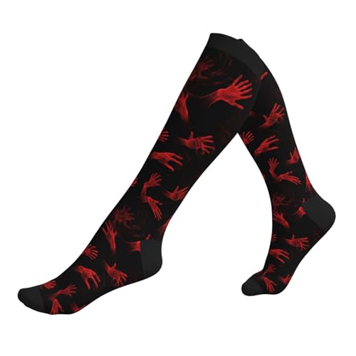 Compression Socks Knee High Support Socks Women Circulation Stockings for Athletic Running Cycling Flying - color: Halloween