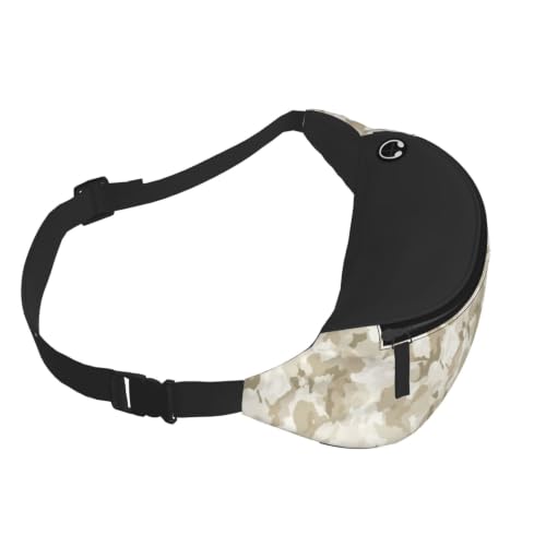 Dujiea Fanny Pack, Desert Camouflage Waist Bag With Headphone Hole Belt Bag Adjustable Sling Pocket Fashion Hip Bum Bag For Women Men Kids Outdoors Casual Travelling Hiking Cycling - color: Desert Camouflage