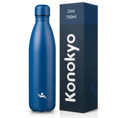 Konokyo 25 oz Insulated Stainless Steel Water Bottle, Blue - color: Blue, size: 25 Ounces