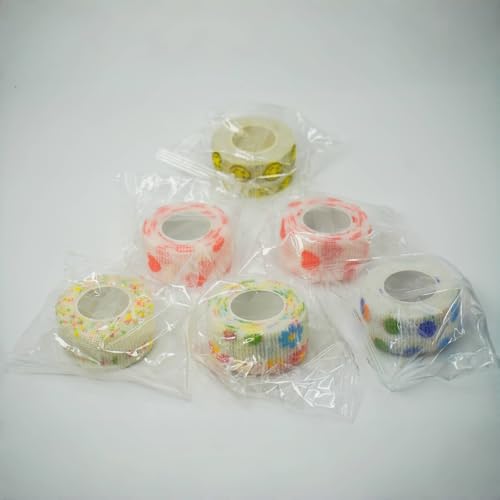 6 Pack Self Adhesive Bandage Wrap Cute Print Design Grip Wrap Tape for Fingers - color: Color06