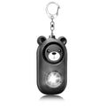 Personal Safety Alarm Keychain with LED Light, 130dB Emergency Alert, Rechargeable Bear Design for Women, Children,Girls - color: Black