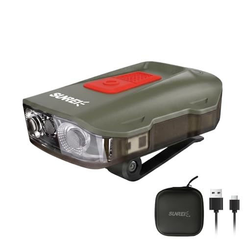 SUNREI 500LM LED Clip on Hat Light, 7 Modes Rechargeable Headlamp - size: SU-H480-Green